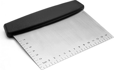 NAYOPI 1 PCS Scraper Multi-Purpose Heavy Duty Bench Cutter with Measuring Scale (Black) Cookie Cutter