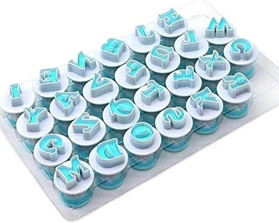 CSM 26pcs Alphabet Letters Plunger Fondant Cookie Cutter Cookie Press(Pack of 26)