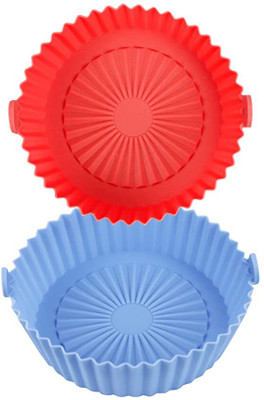 TREXEE Set of 2 Air Fryer Liner Silicone Baking Tray Easy to Clean, Bottom, Air Fryer Airfryer Tray