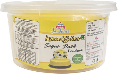 JAMBOREE Yellow Fondant – Smooth, Vibrant, and Easy to Work With for Cakes and Decorating Sugar Paste(200 g)