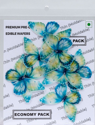 TastyCrafts Pre-Cut Wafer Paper - Aurora Butterfly | Cake Topping & Décor WPC-143 - 12PCs Topping(100 g, Edible)