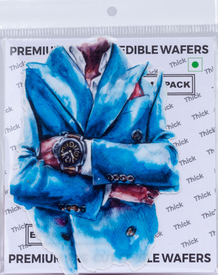 TastyCrafts Edible Wafer Cake Toppers- Men’s Bachelorette Suit, Watch, Tie | 5.5” x 4”|TT-04 Topper(100 g, Edible)