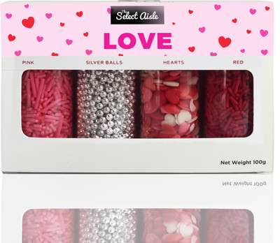 The Select Aisle Love Sprinkles -100g [Cake Decorations Kit / Bundle| Combo Sprinkles] Sprinkles(100 g, Pack of 4)