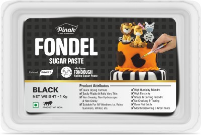 mavee's Fondel Sugar Paste - Black Colour - 1 Kg Sugar Paste(1 kg)