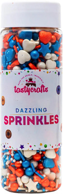 TastyCrafts Mix Metallic Sprinkles, 100 GM Edible Colorful Dazzling Sprinklefetti DM 007 Sprinkles(100 g, Sprinkles)