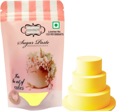 Confect Lemon Yellow Fondant-250gms Sugar Paste(250 g)