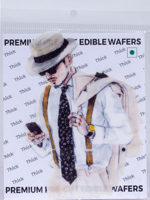 TastyCrafts Edible Wafer Cake Toppers -Men’s Bachelorette Suit, Tie, Watch|TT-22 - 5.5” x 4” Topper(100 g, Edible)