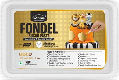 mavee's Fondel Sugar Paste - Gold Colour - 1 Kg Sugar Paste(1 kg)