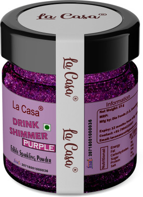 La Casa Drink Shimmer | Purple | Edible Shine/Glow For Drinks/Liquids | 15g | Glitters(15 g)