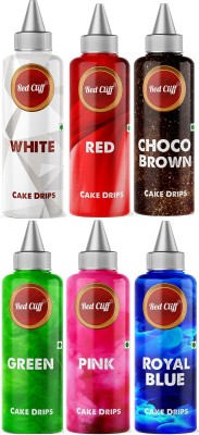 RED CLIFF Metallic Cake Drips| Combo Pack of 6 | Edible Decoration for Cakes & Pastries | Topping(660 ml, Pack of 6)