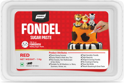 mavee's Fondel - Red, Premium Sugar Icing Solutions Sugar Paste(1 kg)