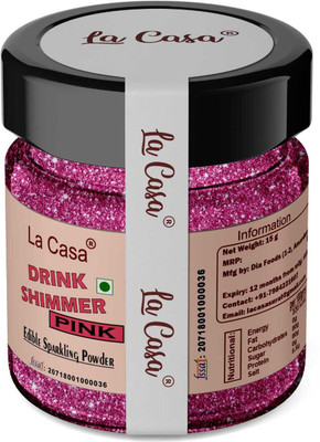 La Casa Drink Shimmer | Pink | Edible Shine/Glow For Drinks/Liquids | 15g | Glitters(15 g)
