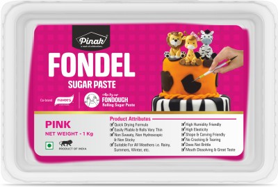 mavee's Fondel Sugar Paste - Pink Colour - 1 Kg Sugar Paste(1 kg)