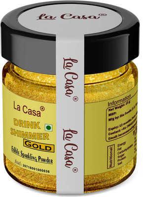 La Casa Drink Shimmer | Gold | Edible Shine/Glow For Drinks/Liquids | 15g | Glitters(15 g)