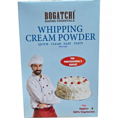 BOGATCHI Soft & Tasty Whipping Cream Powder for Cake with Free Tutti Frutti Icing(100 g, Vanila)