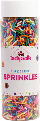 TastyCrafts Vermicelli Sprinkles for Cake Decoration, 100 gm | Edible Cake Topper - rainbow Sprinkles(100 g, Sprinkles)