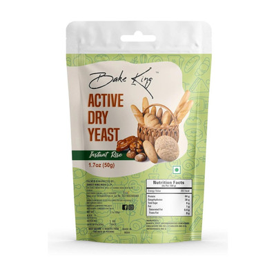 Bake King Grade A Quality 50gm- Active Instant Dry Yeast 50gm Yeast for Pizza Base Pantry, Baking Bread and Cake, Khamir Powder 50gm Yeast Powder Yeast Powder(50 g)