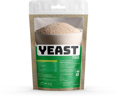 Bake King Grade A Quality 75gm- Active Instant Dry Yeast 75gm Yeast for Pizza Base Pantry, Baking Bread and Cake, Khamir Powder 75gm Yeast Powder(75 g)