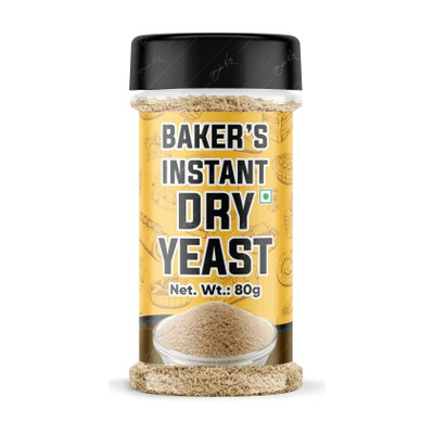 Bake King Grade A Quality 80gm- Active Instant Dry Yeast 80gm Yeast for Pizza Base Pantry, Baking Bread and Cake, Khamir Powder 80gm Yeast Powder Yeast Powder(80 g)