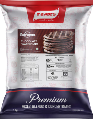mavee's Supreme - Chocolate Waffle Cake Mix Eggless, Premium Baking solutions Baking Powder(1 kg)