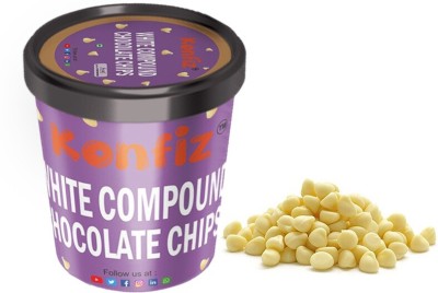 KONFIZ White Compound Chocochips 100gms Choco Chips Semi Solid(100 g)