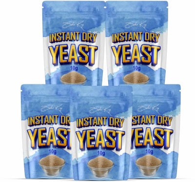 Bake King Pack of 5 Instant Dry Yeast Powder 10gm each for kulchas, Pizza & Breads making Yeast Powder(50 g)