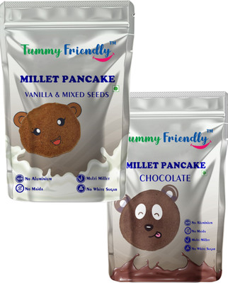 TummyFriendly Foods Millet Pancake Mix - Chocolate, Seeds. HealthyBreakfast. 2 Packs 150g Each Cocoa Powder(2 x 150 g)