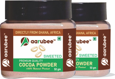 aarubee Pure Cocoa Powder for Chocolate making, Coco milkshake, Baking Cake, smoothie Cocoa Powder(2 x 50 g)