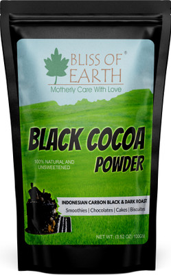 Bliss of Earth Black Cocoa Powder Unsweetened Carbon Black Dark Roast for Cooking & Baking 100g Cocoa Powder(100 g)