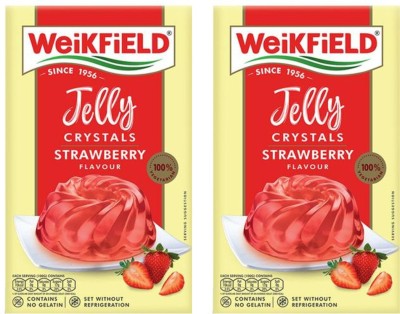 WeiKFiELD Crystal Jelly Strawberry Flavor 90g (Pack of 2) Jelly Powder(2 x 90 g)