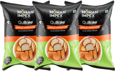 Mohan Impex 1Kg Quibake Bread Improver for Baking Powder(3 x 1 kg)