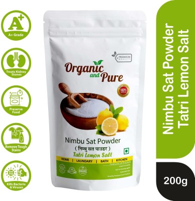 Organic and Pure Citric Acid Powder for Food and Bakery, Tatri, Lemon Salt, Nimbu Sat, Citrus Citric Powder(200 g)