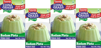 SOOPER CHINA GRASS BADAM PISTA 100g X 4 PACK Jelly Powder(4 x 100 g)