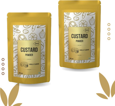 POONAM CUSTARD Vanilla Flavor Custard Powder Pack of 2 | Smooth & Creamy Dessert Mix Custard Powder(2 x 200 g)