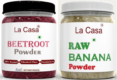 La Casa Raw Banana Powder (150gm) & Beetroot Powder (200gm) Combo |Natural Ingredients| Starch Powder(350 g)