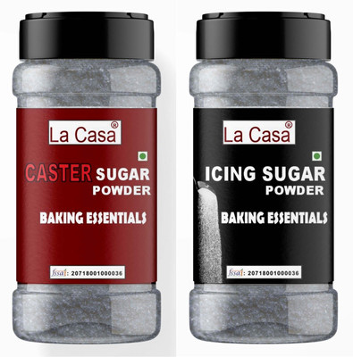 La Casa Icing sugar & Caster Sugar | Baking Essential Cake/Pastrie/Pancake/Waffle |150g| Icing Sugar Powder(2 x 75 g)