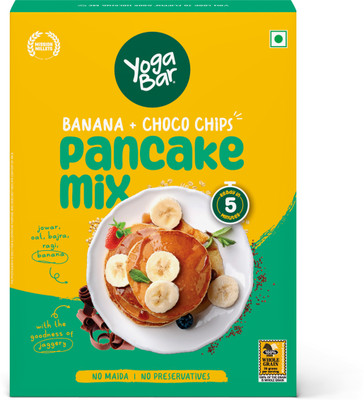 Yogabar Pancake Mix Banana Choco Chips | No Maida Baking Powder(150 g)