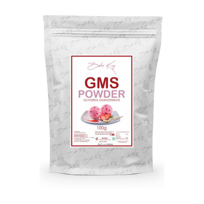 Bake King GMS Powder (Glycerol Monostearate) 100G for Ice Creams, Food Grade, GMS Powder for Making Soft, Smooth and Creamy, Anti Caking and Instant Cake Premixes, GMS Powder 100G Glycerol Monostearate (GMS) Powder(100 g)
