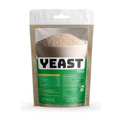 Bake King Grade A Quality 75gm- Active Instant Dry Yeast 75gm Yeast for Pizza Base Pantry, Baking Bread and Cake, Khamir Powder 75gm Yeast Powder(75 g)