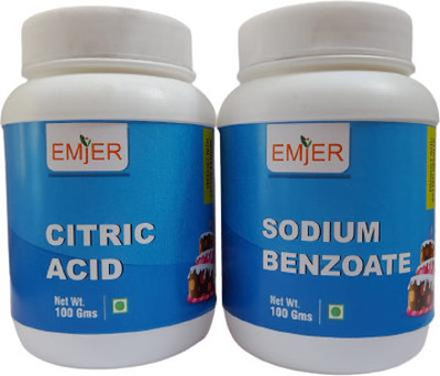 EMJER CITRIC ACID & SODIUM BENZOATE Sodium Benzoate Powder(2 x 100 g)