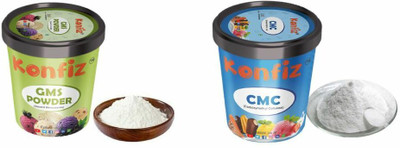 KONFIZ GMS Powder & CMC Powder 100g Each-for making Icecream & Cake Carboxymethyl Cellulose (CMC) Powder(2 x 100 g)