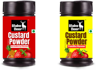 Blakedeer Custard Powder | Strawberry & Vanilla Flavour | 200g Pack (2 x 100g) Custard Powder(2 x 100 g)