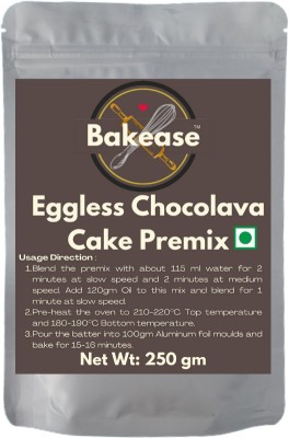 Vintop Bakease Eggless Chocolava Cake Premix, 250gm Raising Ingredient Powder(250 g)