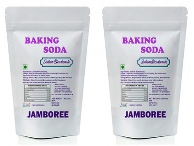 JAMBOREE Food Grade Baking Soda for Baking, Cleaning, Deodorizing and Household use 200g Baking Soda Powder(2 x 100 g)