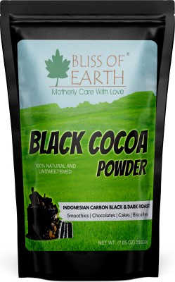 Bliss of Earth Black Cocoa Powder Unsweetened Carbon Black Dark Roast for Cooking & Baking 200g Cocoa Powder(200 g)