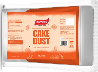 mavee's Cake Dust Packet - Orange, Premium Colour Spray Decor Solutions Baking Powder(60 g)