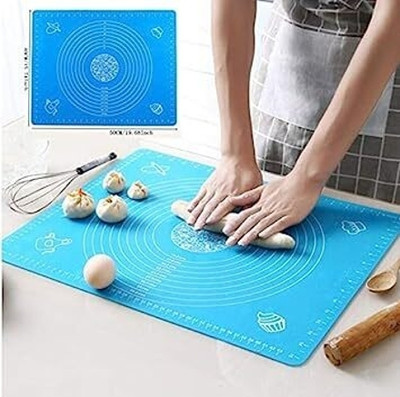 ABlue Clipper Silicone Baking Mat Chapati Atta Kneading Mat Non-Stick Fondant Rolling Mat Food-grade Silicone Baking Mat(Pack of 1)