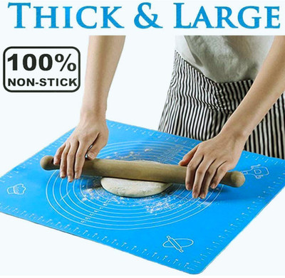 ABlue Clipper Non-Stick Silicon Reusable Pastry Chapati Rolling Sheet Mat with Measurements Food-grade Silicone Baking Mat(Pack of 1)