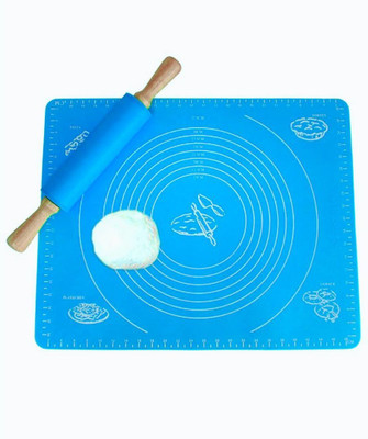 ABlue Clipper Non-Stick Silicon Pastry Fondant Dough roti chapati Rolling Baking Sheet mat Food-grade Silicone Baking Mat(Pack of 1)
