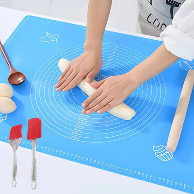 RAWAT Roti Mat with Free Spatula Brush | Non-Stick Dough Kneading Mat for Chapati Food-grade Silicone Baking Mat(Pack of 1)